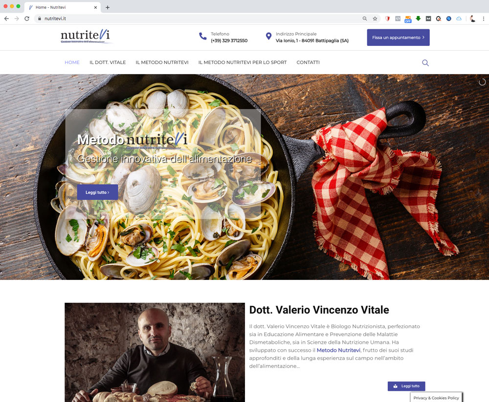 Nutritevi - Valerio Vitale website - Akira Digital Srl Nutritevi - Valerio Vitale website - Akira Digital Srl